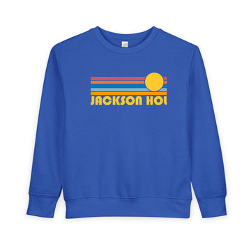 Jackson Hole, Wyoming Toddler Sweatshirt - Retro Sun Jackson Hole Toddler Crewneck Sweatshirt - 0