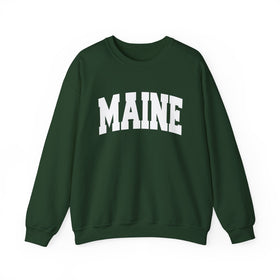 Buy forest-green Maine Sweatshirt - Unisex Graphic Crewneck