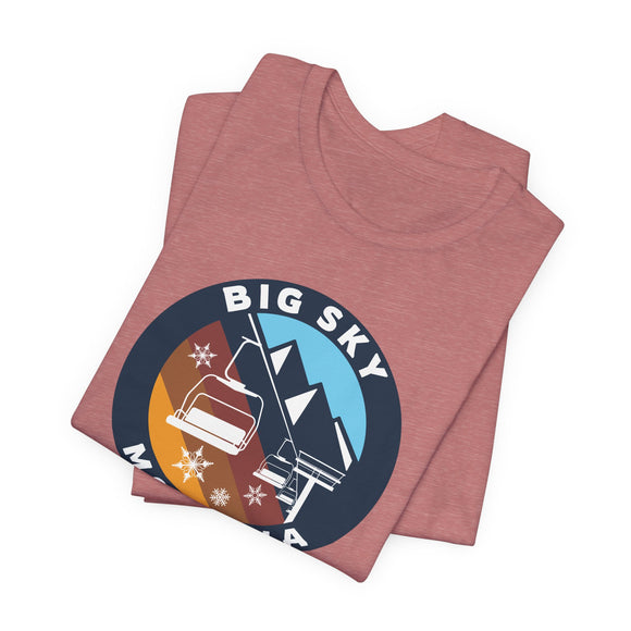 Big Sky, Montana T Shirt - Retro Ski Lift Tee