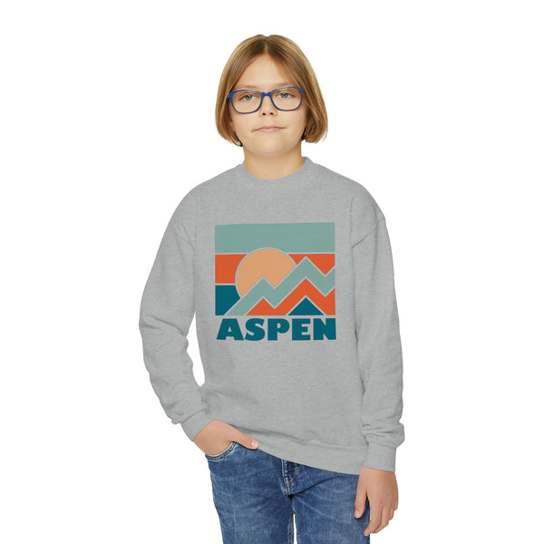 Aspen, Colorado Youth Sweatshirt - Unisex Kid's Aspen Crewneck Sweatshirt