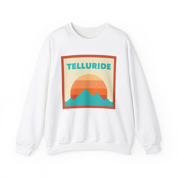Retro Telluride, Colorado Sweatshirt, Mountain Sun Design, Unisex Crewneck, Gift for Outdoorsy Friends, Vintage Telluride, Colorado Jumper