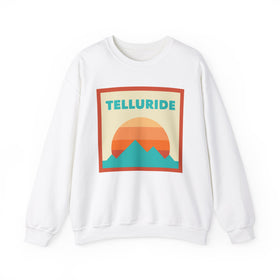 Retro Telluride, Colorado Sweatshirt, Mountain Sun Design, Unisex Crewneck, Gift for Outdoorsy Friends, Vintage Telluride, Colorado Jumper