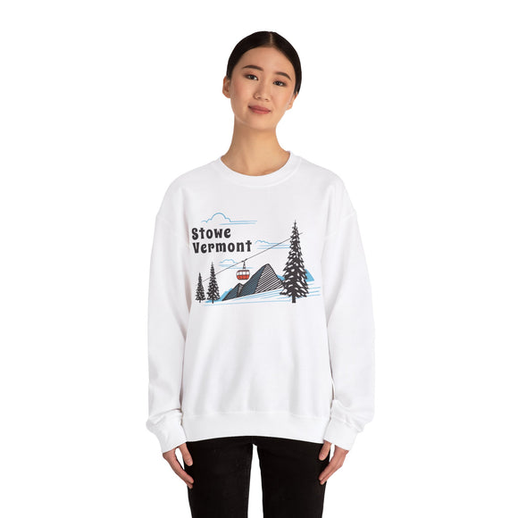 Stowe, Vermont Sweatshirt - Unisex Retro Ski Mountain Gondola Stowe Sweatshirt