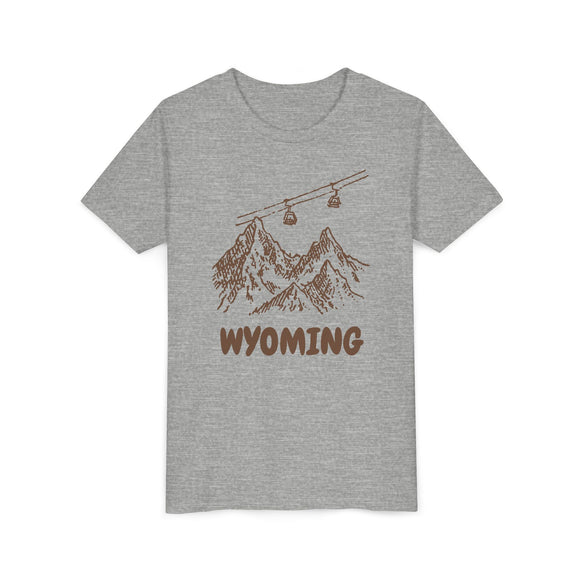 Wyoming Youth T-Shirt — Vintage Gondola Ski Mountain Tee
