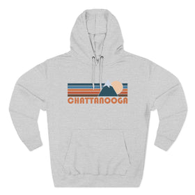 Buy heather-grey Chattanooga, Tennessee Hoodie - Retro Mountain Unisex Sweatshirt