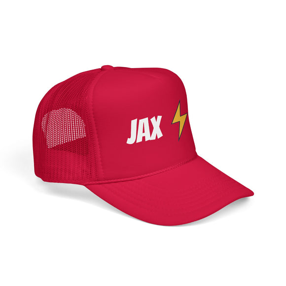 Jacksonville, Florida Retro Trucker Hat - Lightning Foam Cap - Lightning Black
