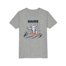 Maine Yeti Snowboard Youth Tee - Kids Skiing Shirt-3