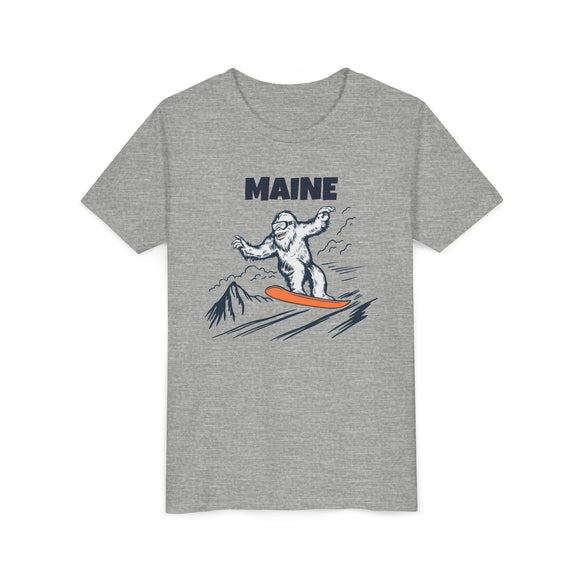 Maine Yeti Snowboard Youth Tee - Kids Skiing Shirt