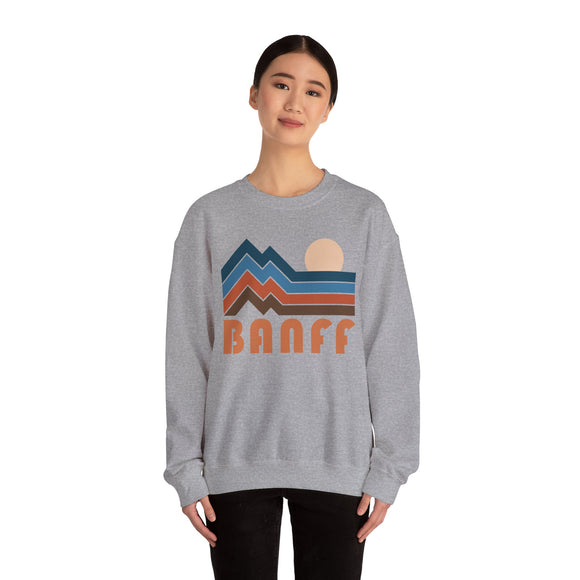 Banff, Canada Sweatshirt Retro Mountains, Banff Unisex Graphic Crewneck