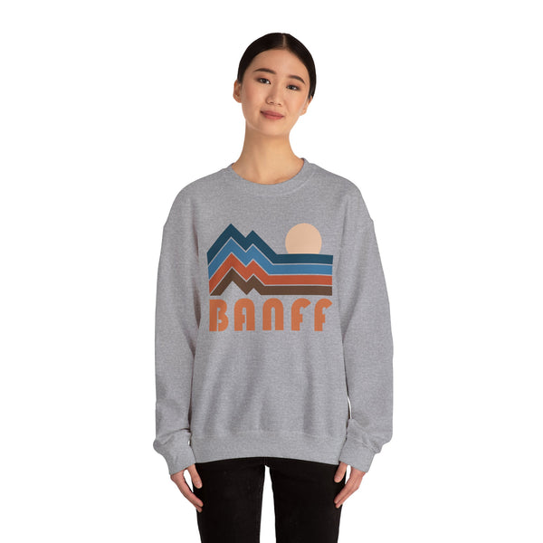 Banff, Canada Sweatshirt Retro Mountains, Banff Unisex Graphic Crewneck