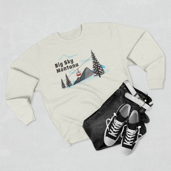 Premium Big Sky, Montana Sweatshirt Unisex Crewneck, Premium Sweatshirt, Crewneck Jumper, Ski Resort Apparel