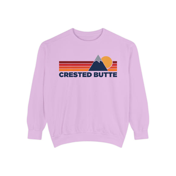 Crested Butte, Colorado Mountain Stripes Sweatshirt | Comfort Colors - 100% Cotton