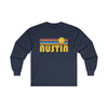 Austin, Texas Long Sleeve Shirt - Retro Unisex Shirt