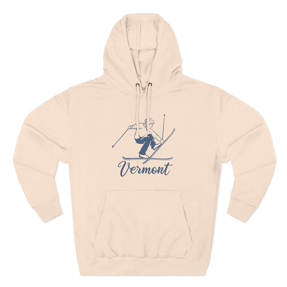 Premium Vermont Vintage Snow Ski Hoodie