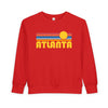 Atlanta, Georgia Toddler Sweatshirt - Retro Sun Atlanta Toddler Crewneck Sweatshirt