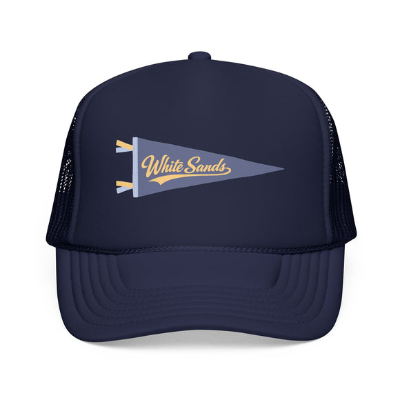 White Sands National Park Pennant Trucker Hat — Vintage Foam Mesh Cap