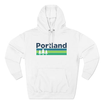 Buy white Premium Portland, Oregon Hoodie - Retro Unisex Portland Sweatshirt