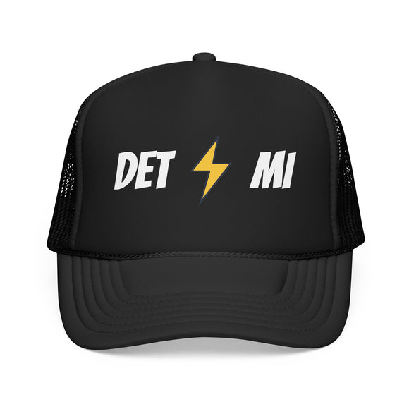 Detroit, Michigan Retro Trucker Hat - Lightning Foam Cap