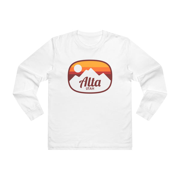Alta, Utah Mens Base Long-sleeve Tee - Retro Ombre Heavy Weight Long Sleeve T-shirt