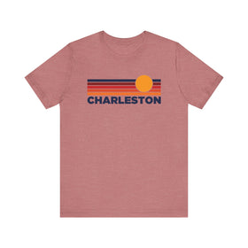 Charleston, South Carolina T-Shirt Retro Sun Ombre Unisex Tee, Vintage South Carolina Tee, Mountain Sun Charleston Tee, Souvenir Shirt