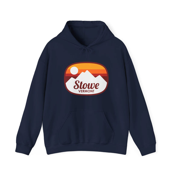 Stowe, Vermont Hoodie - Retro Ombre Unisex Stowe Hoodie Sweatshirt