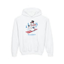 Alaska Youth Hoodie - Skiing Snowman Kids Alaska Hooded Sweatshirt-1