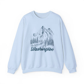 Buy light-blue Washington Sweatshirt - Mountain Illustration Graphic Crewneck