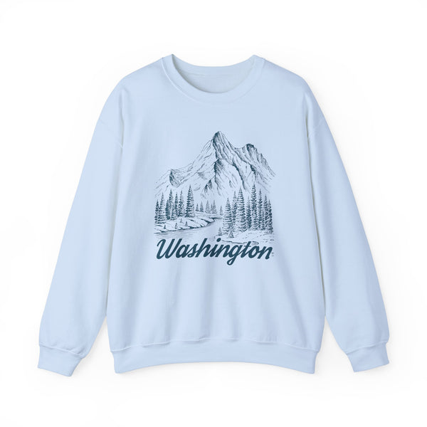 Washington Sweatshirt - Mountain Illustration Graphic Crewneck
