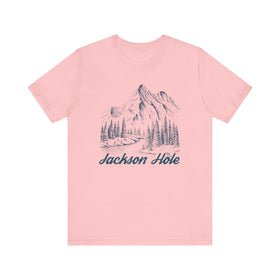 Buy pink Jackson Hole, Wyoming Graphic Tee - Mountain Illustration Jackson Hole T Shirt