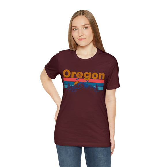 Oregon T-Shirt - Mountain Sunset Unisex Oregon Shirt