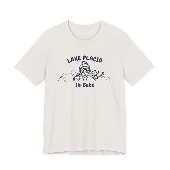 Lake Placid, New York Ski Babe T‑Shirt - Retro Skiing Graphic Tee