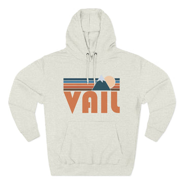 Buy oatmeal-heather Vail, Colorado Hoodie - Retro Mountain Unisex Sweatshirt