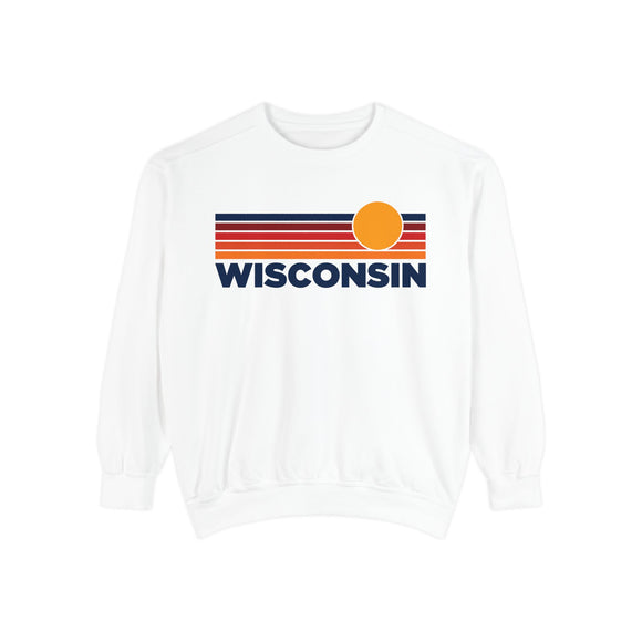 Wisconsin Sunset Stripes Sweatshirt | Comfort Colors - 100% Cotton