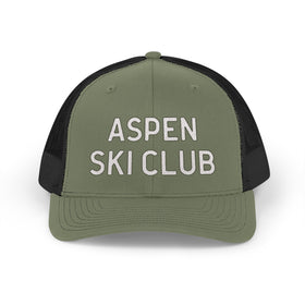 Buy loden-black Aspen, Colorado Snapback Trucker Cap - Embroidered Aspen Hat