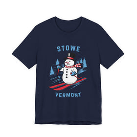 Buy navy Stowe, Vermont T Shirt - Ski Snowman Graphic Tee