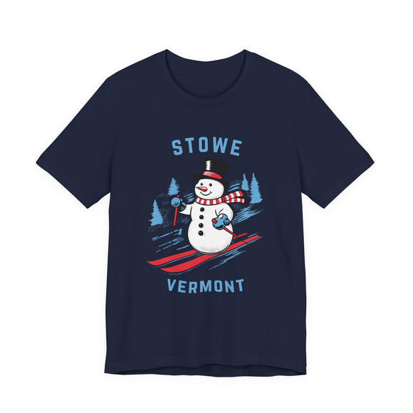 Stowe, Vermont T Shirt - Ski Snowman Graphic Tee
