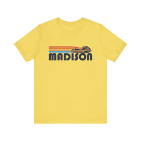 Buy maize-yellow Madison, Wisconsin T Shirt - Retro Jetski PWC Graphic Tee