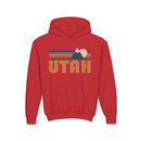 Utah Youth Hoodie - Retro Mountain Utah Youth Sweatshirt-4