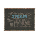 Maine Ski Town Throw Blanket | Mountain Woven Blanket-5