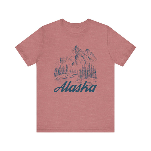 Alaska Graphic Tee - Mountain Illustration Alaska T Shirt