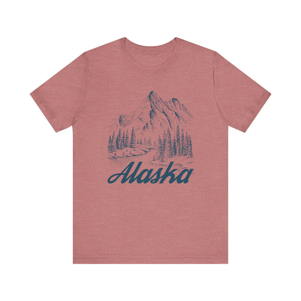 Alaska Graphic Tee - Mountain Illustration Alaska T Shirt