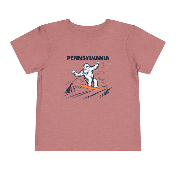 Pennsylvania Yeti Snowboard Toddler Tee