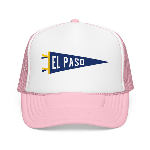 El Paso, Texas Pennant Trucker Hat — Retro Flag Foam Cap