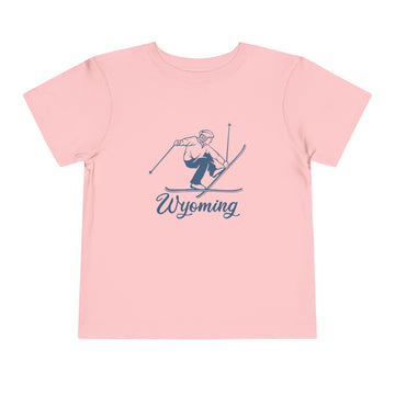 Buy pink Wyoming Toddler Graphic Tee Vintage Ski - Kids Wyoming T-Shirt