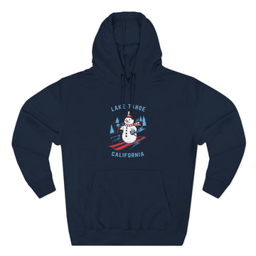 Buy navy Premium Lake Tahoe, California Skiing Snowman Hoodie