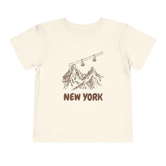 New York Toddler T-Shirt — Vintage Gondola Ski Mountain Tee