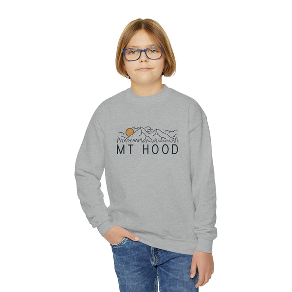 Mt Hood, Oregon Youth Sweatshirt - Unisex Kid's Mt Hood Crewneck Sweatshirt