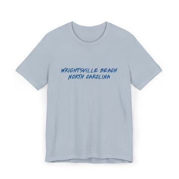 Buy light-blue Wrightsville Beach T-Shirt | 100% Cotton Retro North Carolina Tee