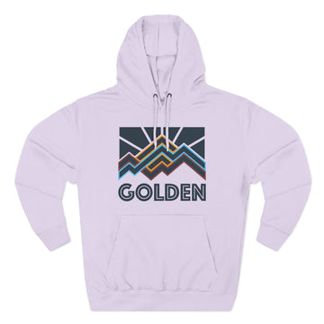 Buy lilac Golden, Colorado Hoodie - Retro Mountain Unisex Sweatshirt