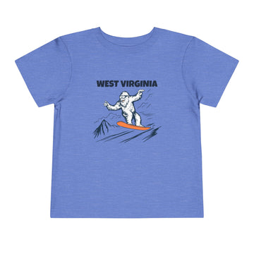Buy heather-columbia-blue West Virginia Yeti Snowboard Toddler Tee